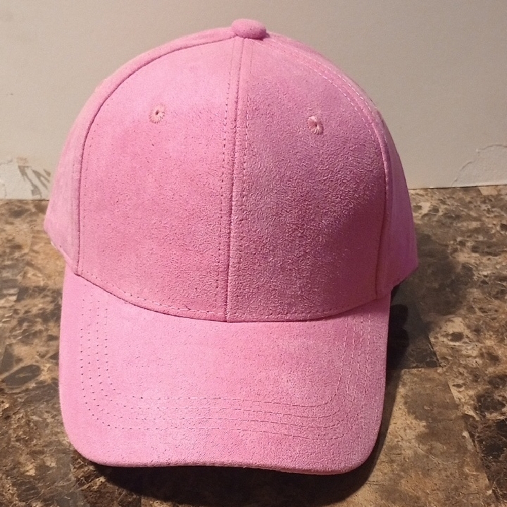 Pink Suede Baseball Cap